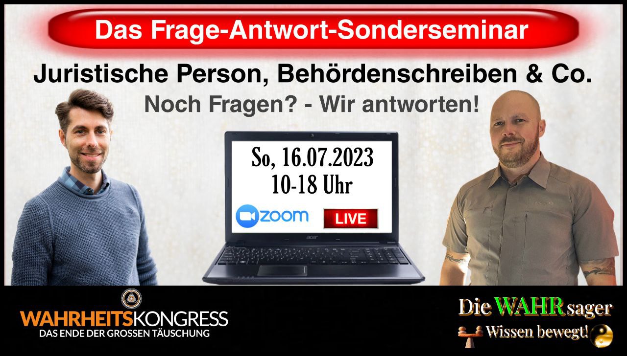 Online Seminar – Mensch vs. PERSON Frage/Antwort – Wahrheitskongress